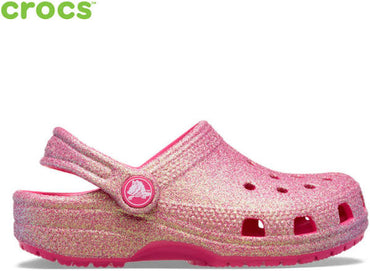 Crocs Classic Iridescent Glitter Clogs - Dragon Fruit - Toddlers