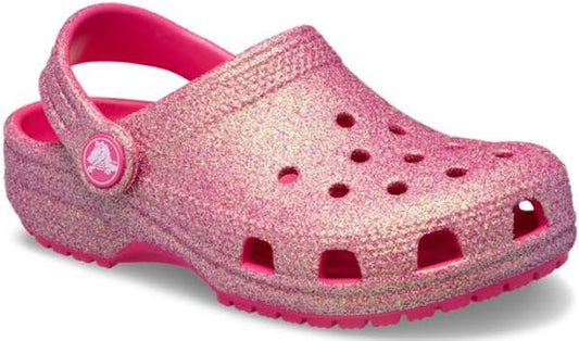 Crocs Classic Iridescent Glitter Clogs - Dragon Fruit - Toddlers