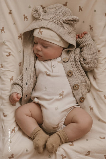 Jamie Kay Humphrey Knitted Cardigan - Sand Marle Fleck 2YR