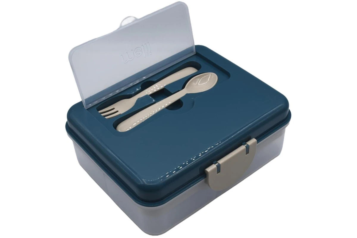 Melii 2 Tier Bento Box with Utensils- Luxe Blue