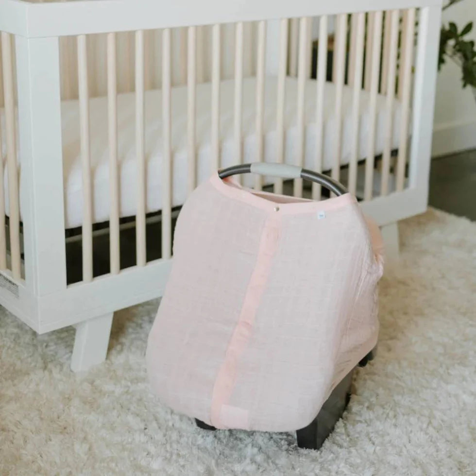 Little Unicorn Muslin Car Seat Canopy V2 - Rose Petal