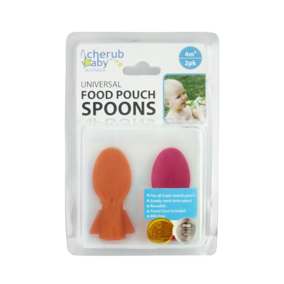 Cherub Universal Food Pouch Spoons 2Pk