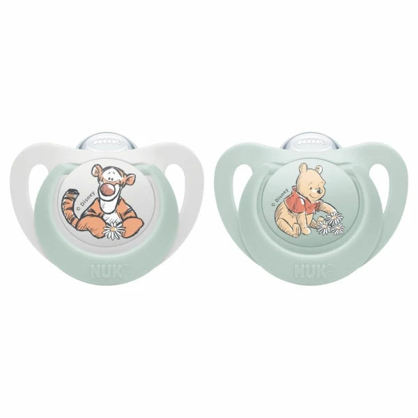 NUK Star Silicone Soothers 2pk 0-6M - Winnie the Pooh