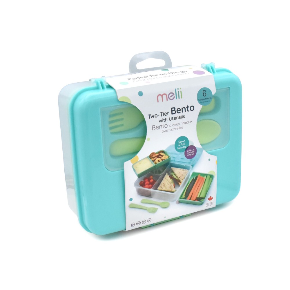 Melii 2 Tier Bento Box - Blue & Mint