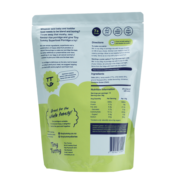Tiny Tummy - Superfood Porridge - Vanilla