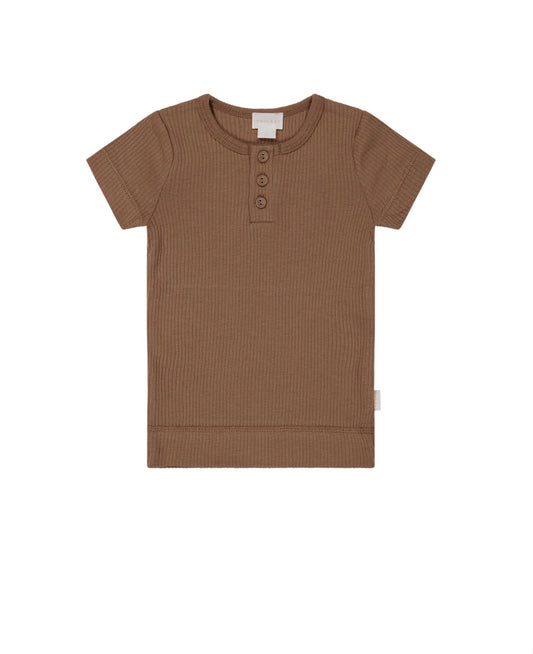 Jamie Kay - Organic Cotton Modal Henley Tee - Hojicha