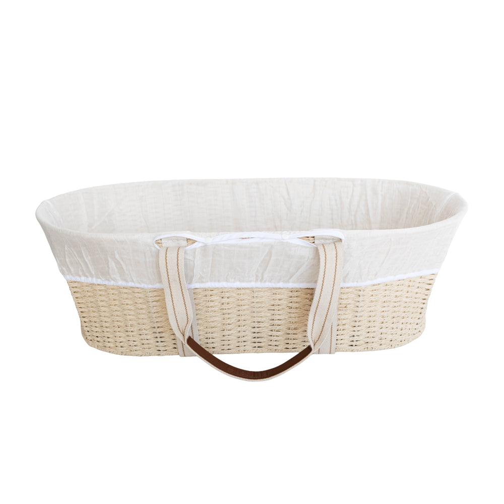 Nestling Moses Basket, Stand & Sage Liner (Incl Mattress)