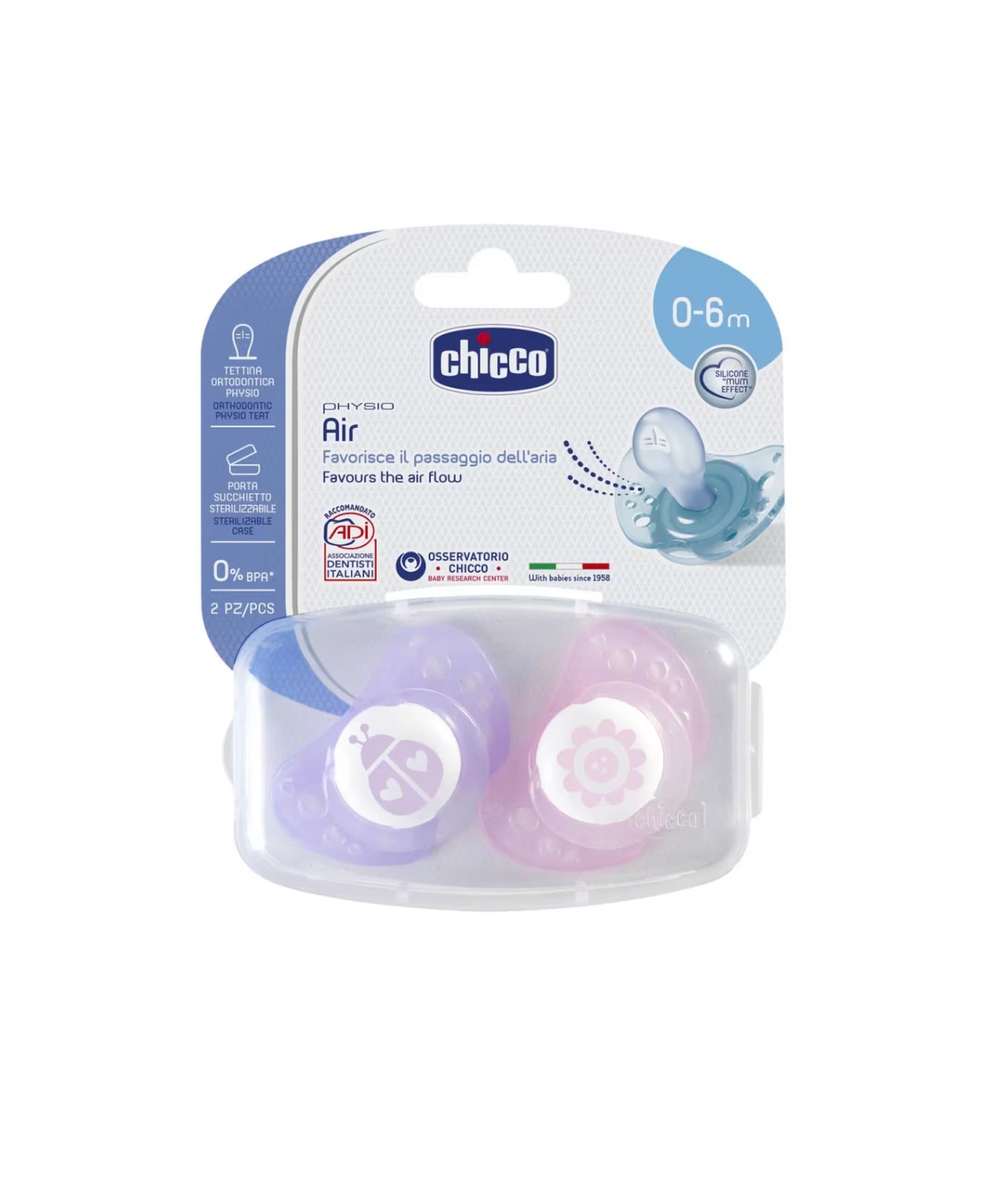 Chicco Soother - Physio Air 0-6m 2pk