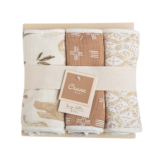 Crane Baby Burp Cloths - 3pk