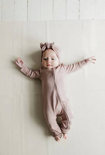 Jamie Kay - Pima Cotton Frankie Zip Onepiece - Softest Mauve