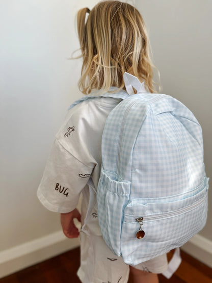 Blue Gimgham Mini/Toddler Backpack