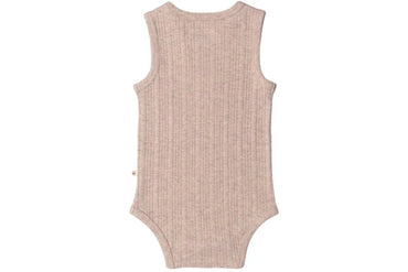 Woolbabe Organic Cotton/Merino Singlet Suit - Dune Marl