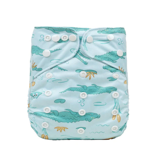 Bear & Moo Crocodiles Cloth Nappy OSFM Suede Cloth