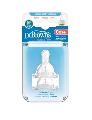 Dr Browns Options+ Narrow Neck Replacement Teats 2PK (Prem-Level 3)