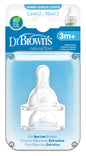 Dr Browns Options+ Narrow Neck Replacement Teats 2PK (Prem-Level 3)
