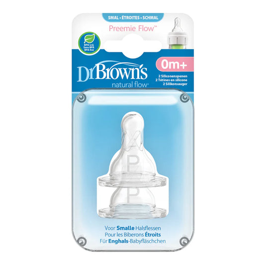 Dr Browns Options+ Narrow Neck Replacement Teats 2PK (Prem-Level 3)