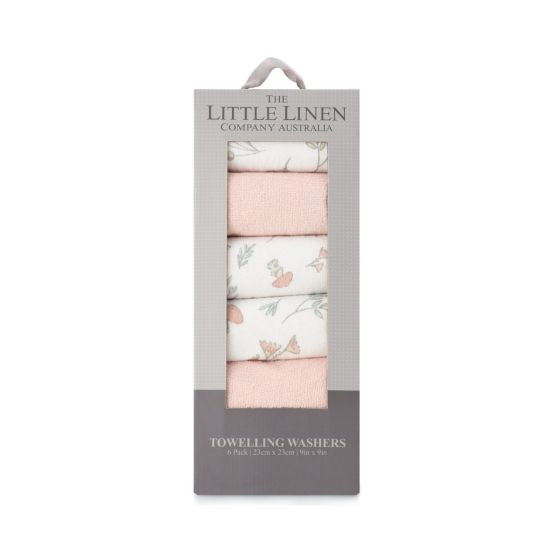 Little Linen Towelling Washers 6PK - Harvest Bunny