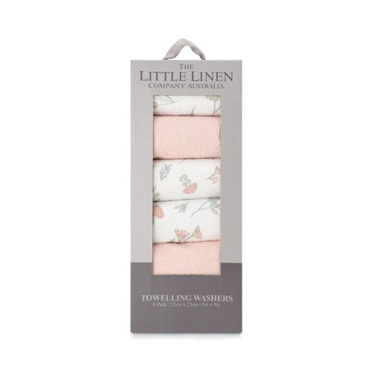 Little Linen Towelling Washers 6PK - Harvest Bunny