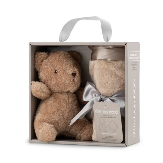 Little Bamboo Plush & Blankie Set - Iced Coffee