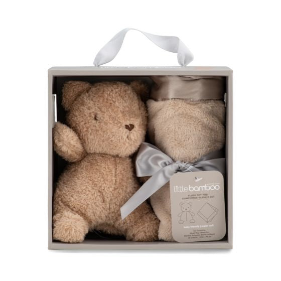 Little Bamboo Plush & Blankie Set - Iced Coffee