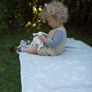 Little Linen Cotton Cot Knit Blanket - Sega