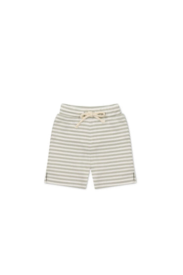 Jamie Kay - Pima Cotton Marley Short - Narrow Stripe Moss/Cloud