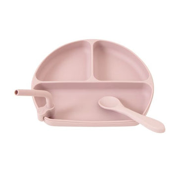 All 4 Ella - SILICONE PLATE WITH STRAW & SPOON