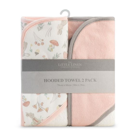 LITTLE LINEN HOODED TOWEL 2PK