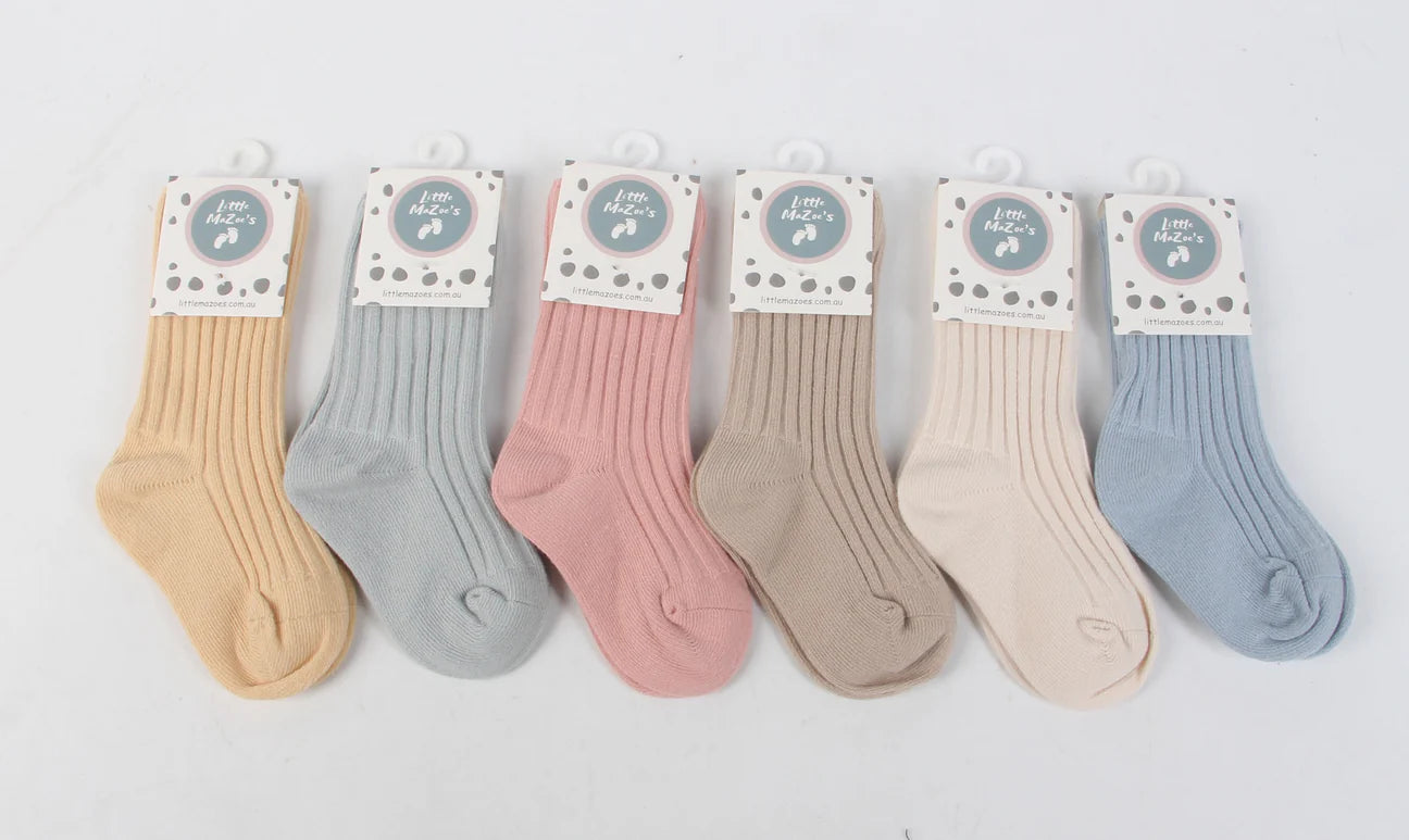 Little Mazoe’s Ribbed Socks - Cream