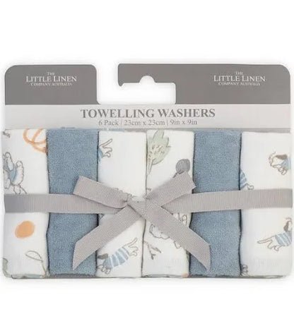 LITTLE LINEN TOWELLING WASHER 6PK