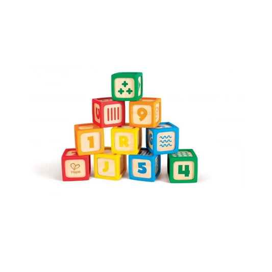 Hape Grip n Stack Silicone & Wood Blocks 10pk