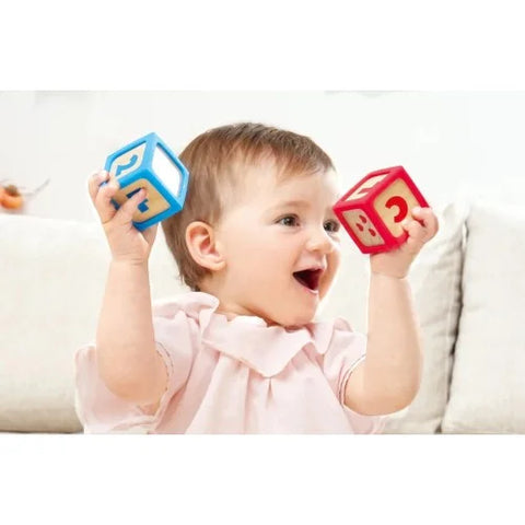 Hape Grip n Stack Silicone & Wood Blocks 10pk