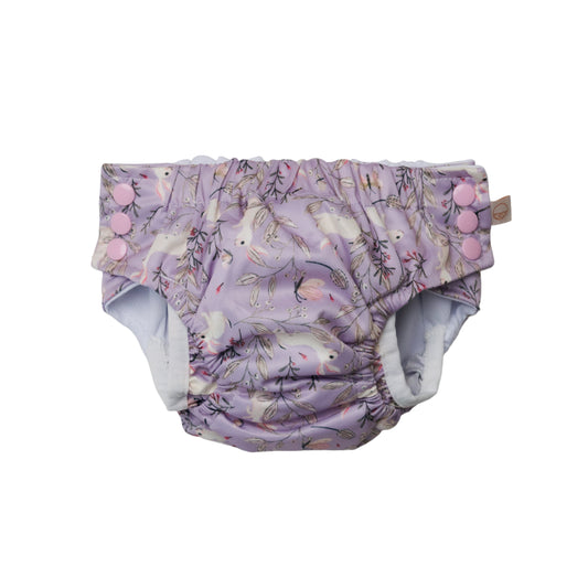 Nestling - Reusable Swim Nappy - Lilac Bunnies