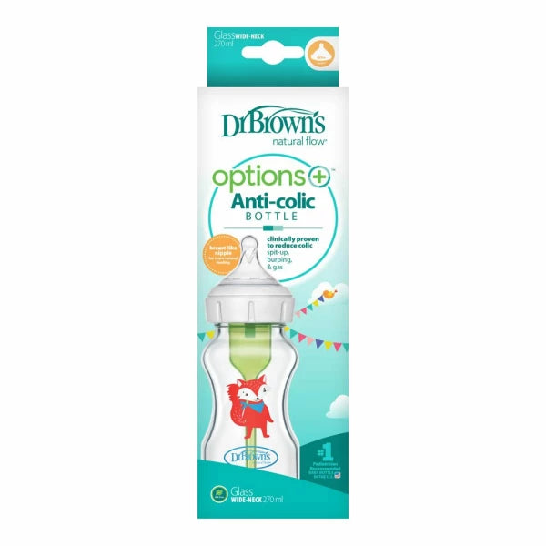 Dr Browns 270ml Anti-Colic Glass Bottle Wide Neck Natural Flow