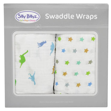Silly Billyz MUSLIN SWADDLE WRAP 2PK SET