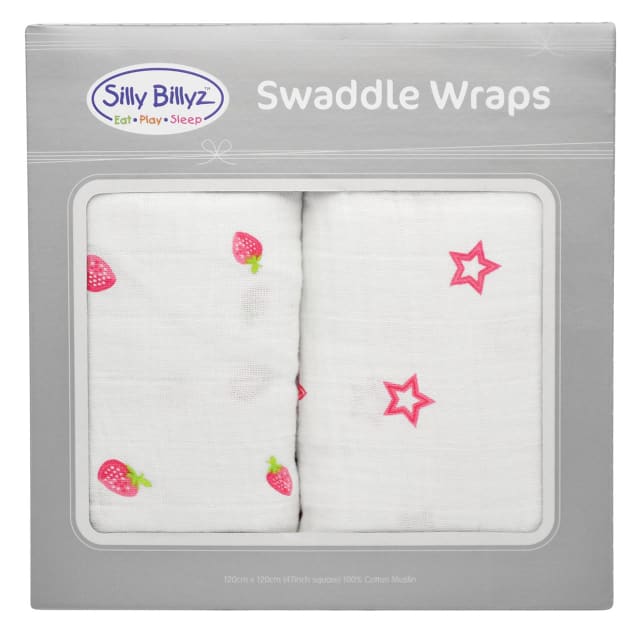 Silly Billyz MUSLIN SWADDLE WRAP 2PK SET