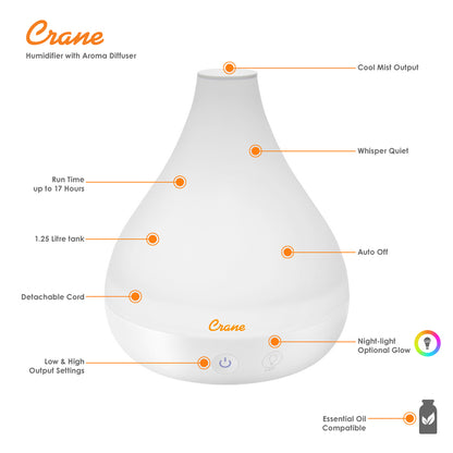 Crane Cool Mist Humidifier With Aroma Diffuser 1.3L