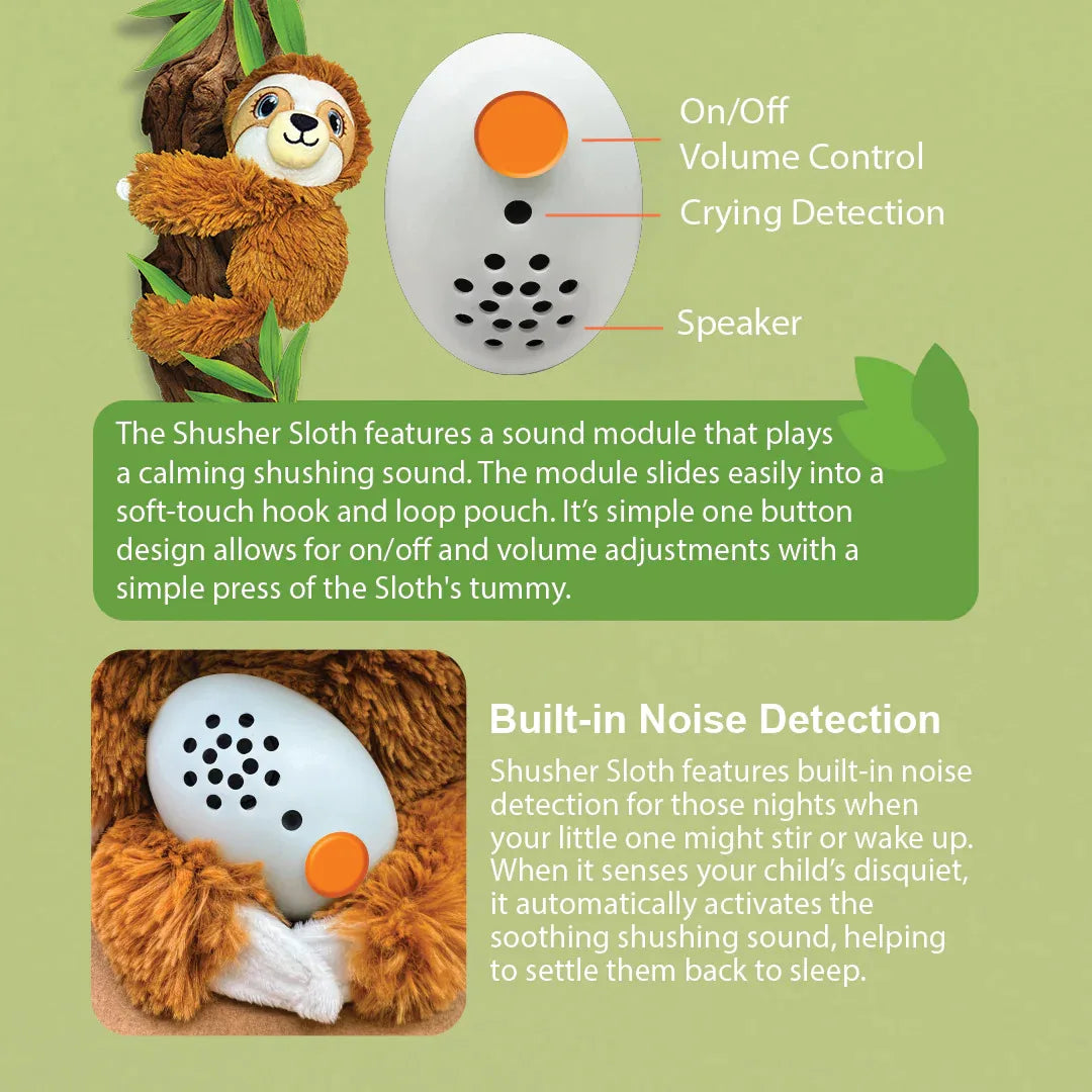 Baby Shusher - Sloth Soft Toy & Sound Module