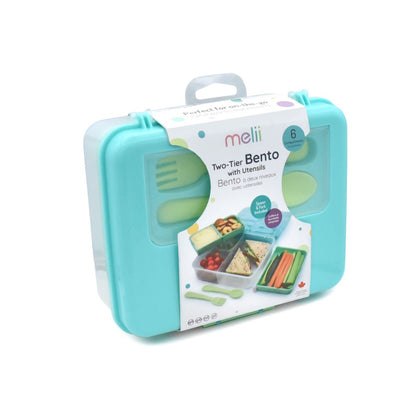 Melii 2 Tier Bento Box - Blue & Mint