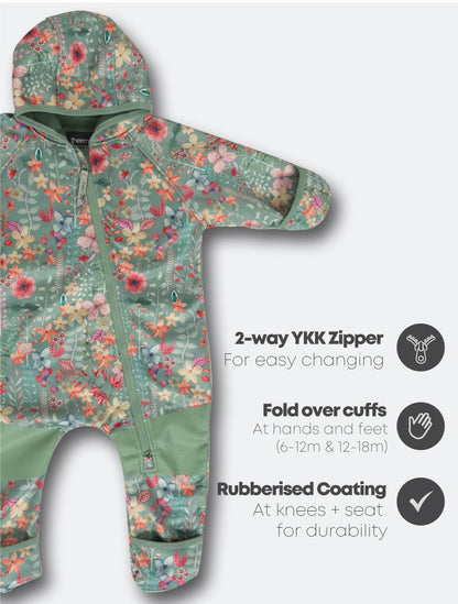 Therm All-Weather Fleece Onesie - Pretty Garden | Waterproof Windproof Eco