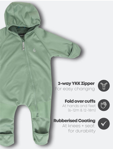 Therm All-Weather Fleece Onesie - Basil | Waterproof Windproof Eco