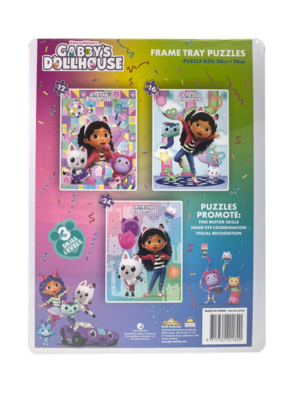 Gabby's Dollhouse Frame Tray Puzzles 3 Pack